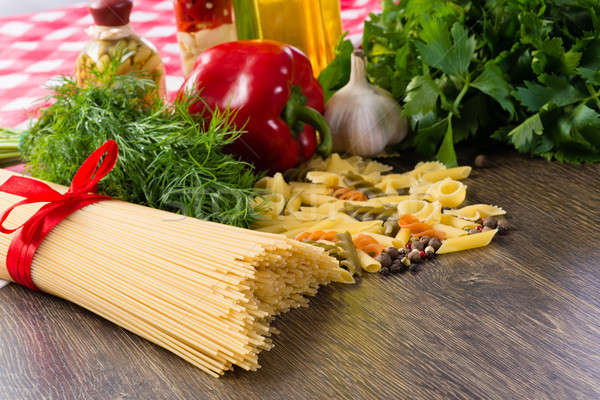 Italian spaghetti and vegetables Stock photo © adam121