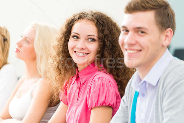 Öğrenciler sınıf çekici genç kadın bakıyor komşu Stok fotoğraf © adam121
