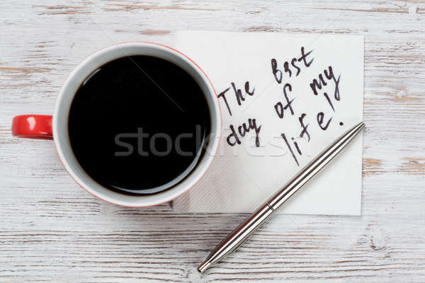 Message written on napkin Stock photo © adam121