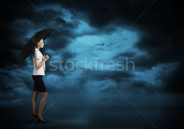 Businesswoman with umbrella Stock photo © adam121