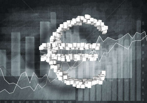 Euro valuta tasso grande simbolo grafici Foto d'archivio © adam121
