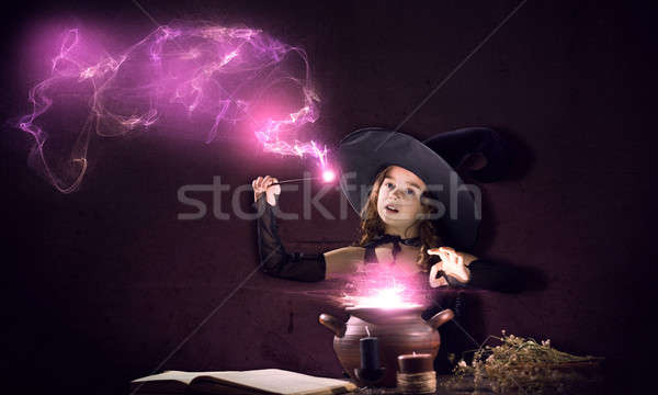 魔女 ハロウィン 読む 魔法 図書 ストックフォト © adam121