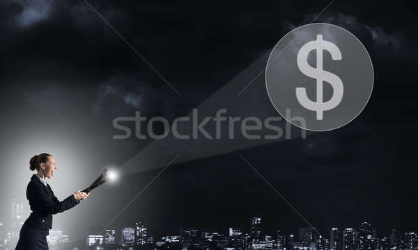 Woman with lantern in hand Stock photo © adam121