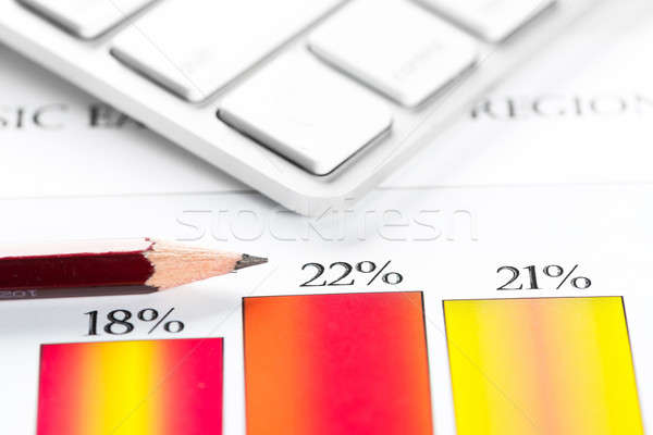 Promedio ventas informe negocios lugar de trabajo teclado Foto stock © adam121