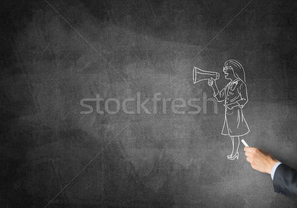 Caricatura donna medico maschio mano disegno Foto d'archivio © adam121
