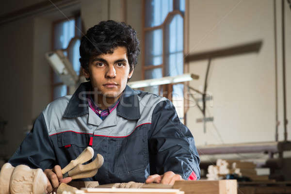 Сток-фото: плотник · работу · молодые · ремесленник · равномерный · рабочих