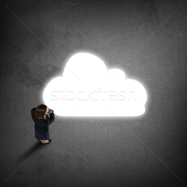 Pensive businesswoman fron top view Stock photo © adam121
