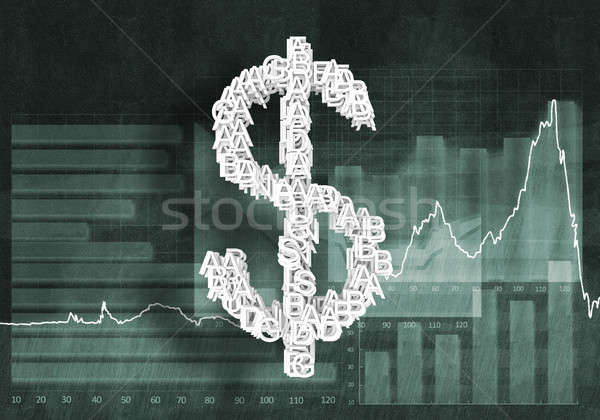 Dollar Währung Rate groß Symbol Graphen Stock foto © adam121