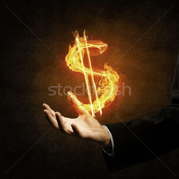 Dollar currency fire symbol Stock photo © adam121