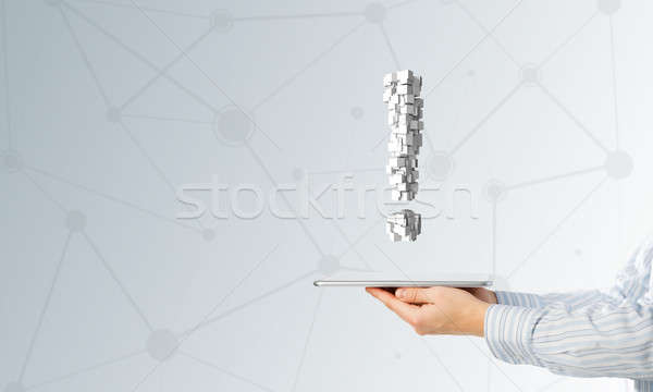 Exclamation mark and tablet Stock photo © adam121