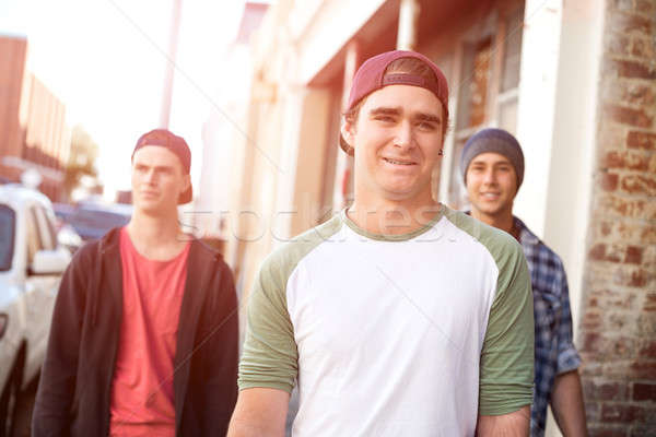 Guys skateboarders in street Stock photo © adam121