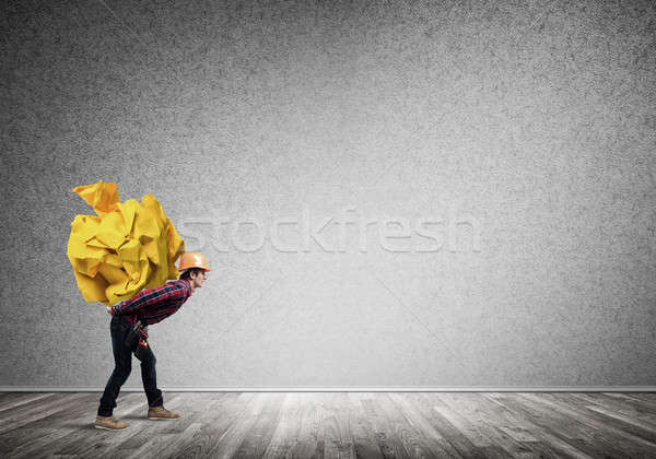 Stock photo: Engineer man carry load