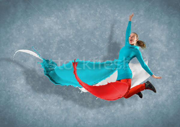 female dancer with splashes of paint Stock photo © adam121