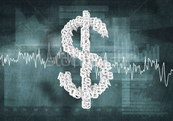 Dollár valuta gyakoriság nagy szimbólum grafikonok Stock fotó © adam121
