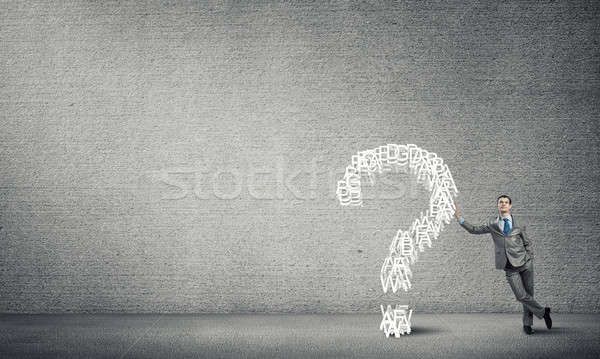 Man and big question mark Stock photo © adam121