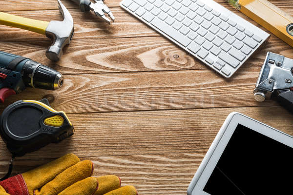Stockfoto: Reparatie · dienst · aanvragen · variëteit · tools · bouwer