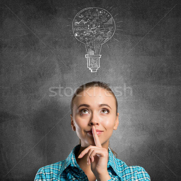 Girl showing hush gesture Stock photo © adam121