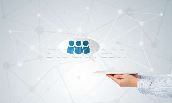 Man presenting interface application Stock photo © adam121