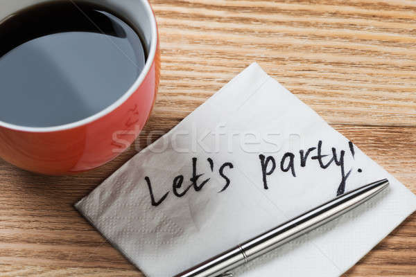 Romantic message written on napkin Stock photo © adam121