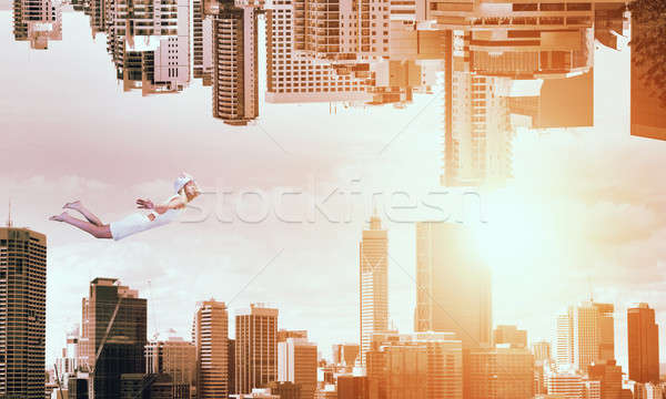 Jovem livre mulher jovem voador dois realidade Foto stock © adam121