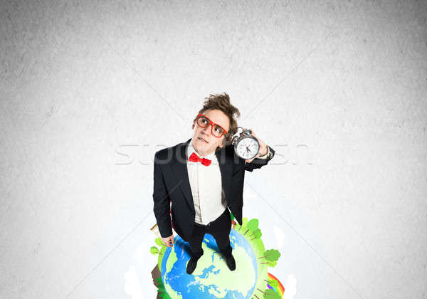 Stock photo: Comic businessman in red glasses