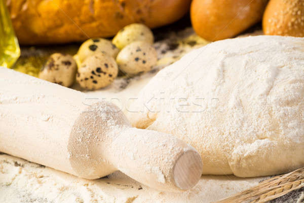 flour, eggs, white bread, wheat ears Stock photo © adam121