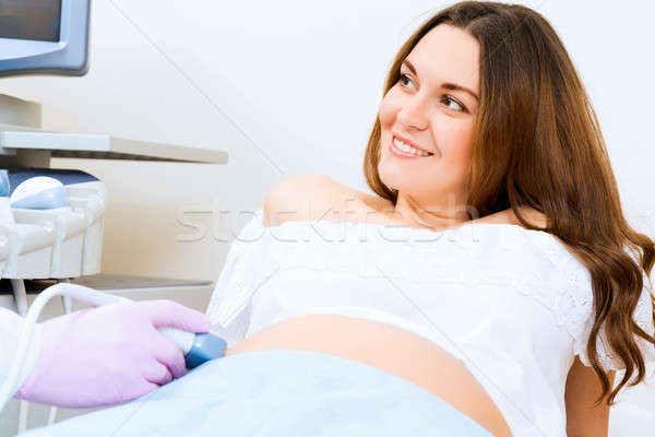 Hamile kadın resepsiyon doktor genç çekici sağlık Stok fotoğraf © adam121