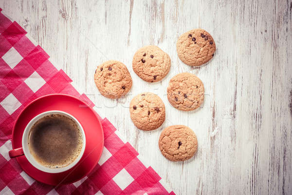 Cup tazza di caffè caffè cookies rustico Foto d'archivio © adam121