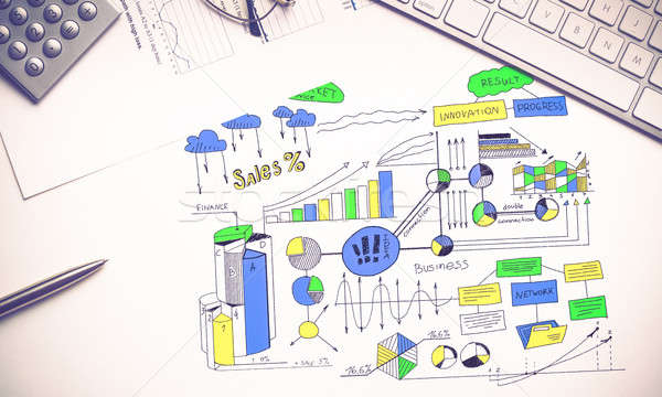 Plan rentable negocios color estrategia de negocios boceto Foto stock © adam121