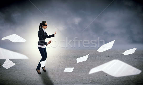 young blindfolded woman Stock photo © adam121