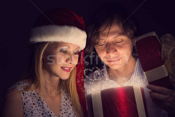 couple opens a box of magic Stock photo © adam121