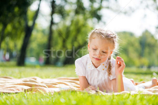 Stockfoto: Zomer · weekend · park · weinig · cute · meisje