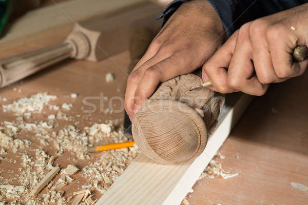 Stock photo: Carpenter at work