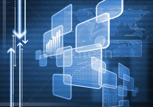 Technologien digitalen Bild Graphen Diagramme Stock foto © adam121