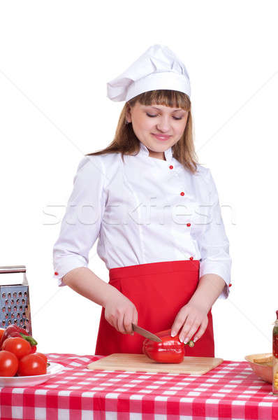 attractive woman cooking Stock photo © adam121