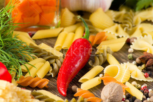 Italiano espaguete legumes macarrão temperos natureza morta Foto stock © adam121