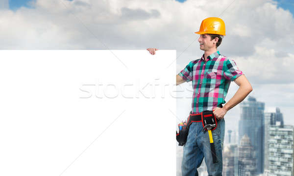 Repairman demonstrating banner Stock photo © adam121