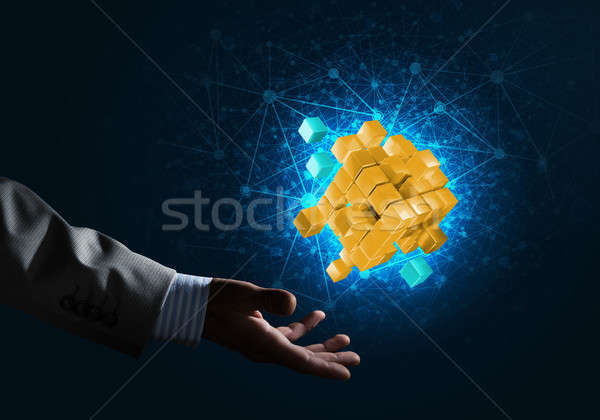 Idea of new technologies and integration presented by cube figure Stock photo © adam121