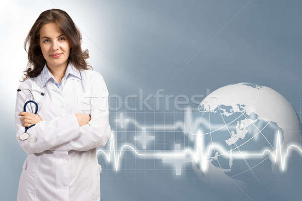 Jeunes Homme médecin mains poitrine résumé [[stock_photo]] © adam121