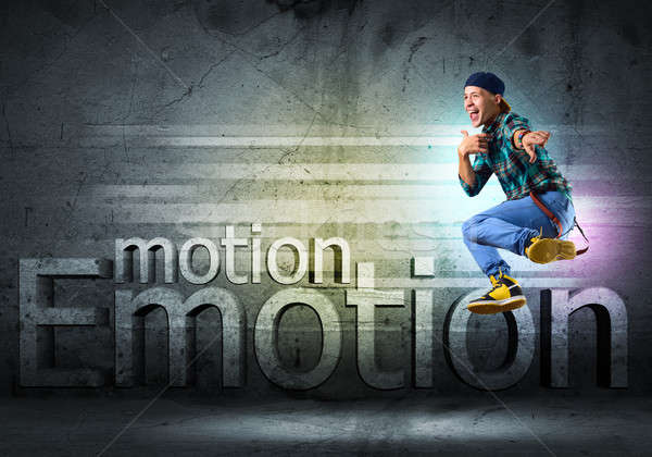 Táncos kép fiatalember tánc hiphop kollázs Stock fotó © adam121