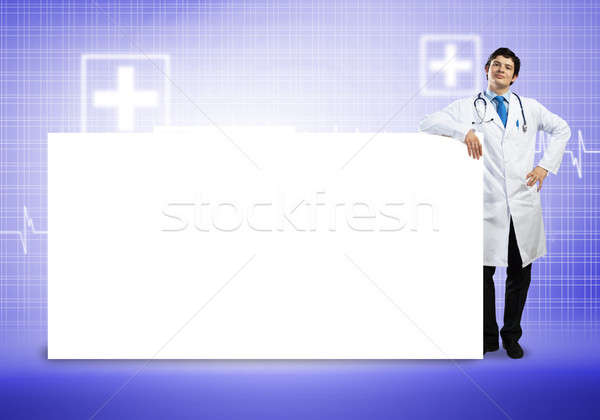 Médico bandeira jovem bonito branco lugar Foto stock © adam121