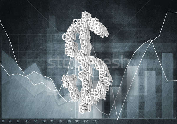 Dolar waluta duży symbol wykresy Zdjęcia stock © adam121