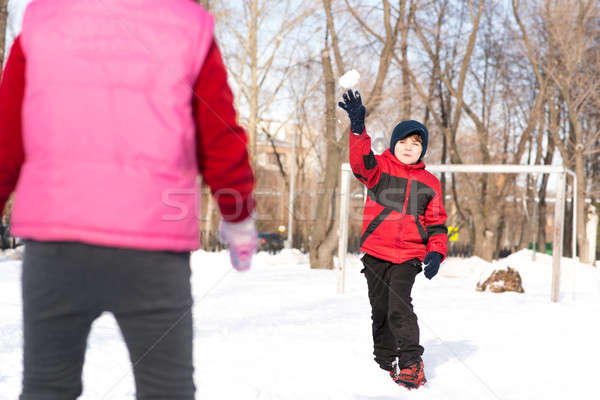 Bambini inverno parco giocare tempo esterna Foto d'archivio © adam121