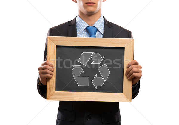 Stock photo: Businessman with frame