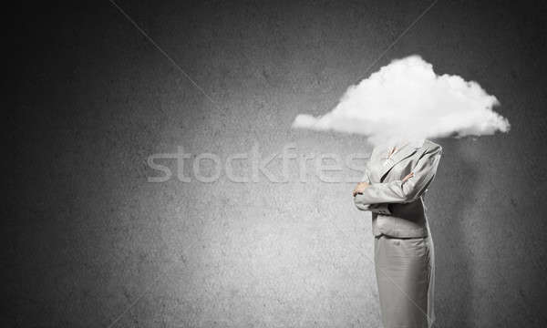 Cloud headed businesswoman Stock photo © adam121