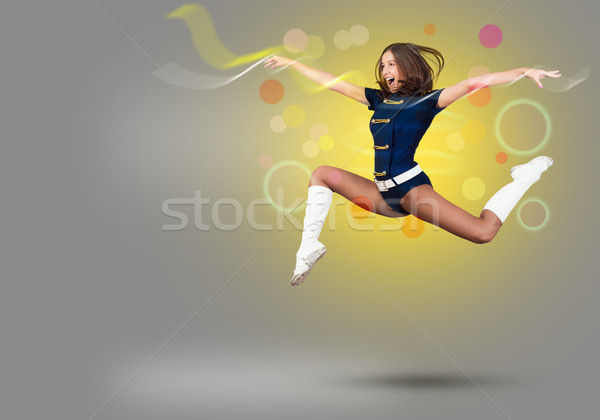 Cheerleader fille jeunes belle souriant sautant [[stock_photo]] © adam121