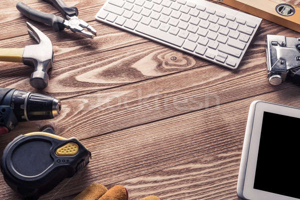 Stockfoto: Reparatie · dienst · aanvragen · variëteit · tools · bouwer