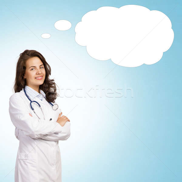 young woman doctor thinks Stock photo © adam121