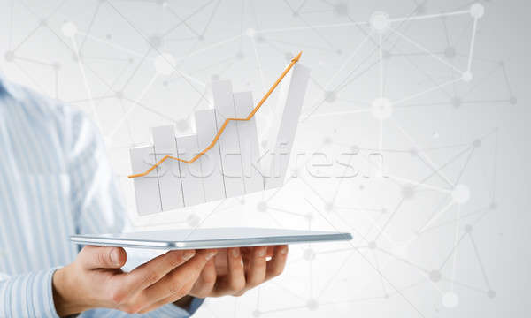 Dinâmica mercado de vendas empresário mão Foto stock © adam121