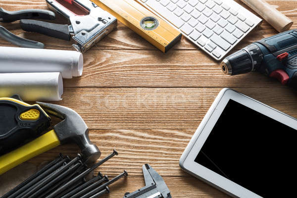 [[stock_photo]]: Réparation · Ouvrir · la · demander · des · variété · outils · constructeur